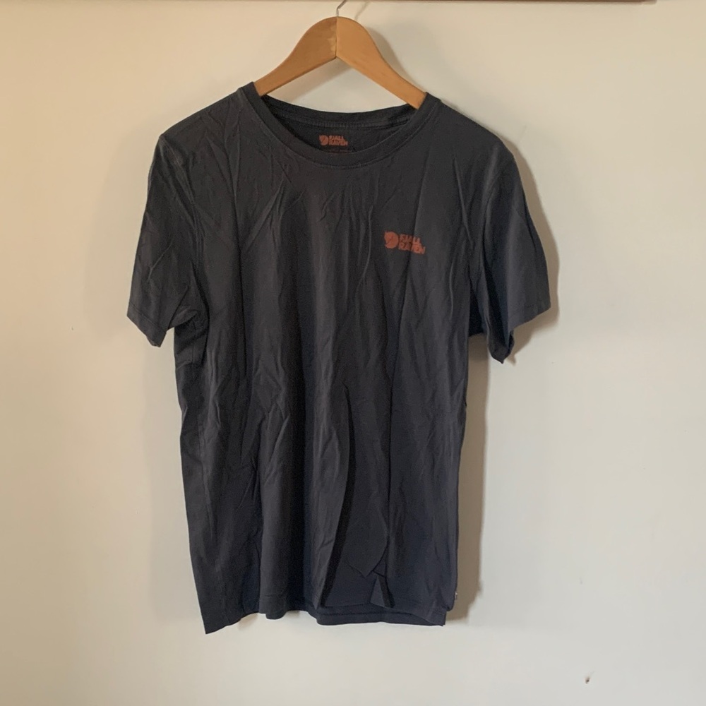 Fjallraven Black Short-Sleeve Crew T-Shirt with Small Orange Logo